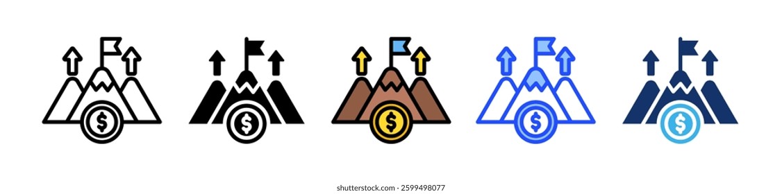 Competitive Landscape Icon Set With Multiple Style Collection