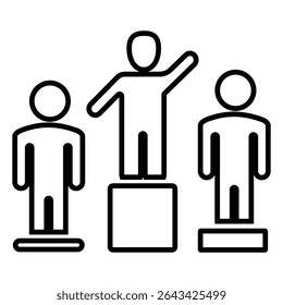 Competitive line icon design. Competitive thin black outline symbol vector illustration. editable stroke icon on transparent background.