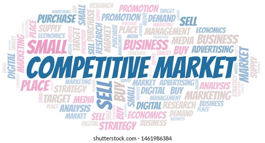 Competitive Market word cloud. Vector made with text only