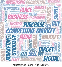 Competitive Market word cloud. Vector made with text only