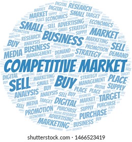 Competitive Market word cloud. Vector made with text only