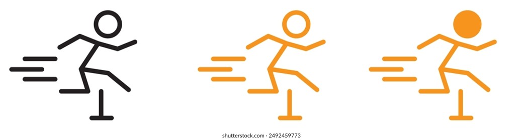 Competitive Obstacle Race Icon for Sports and Fitness Events Graphics Perfect for Representing Obstacle Courses and Athletic Competitions