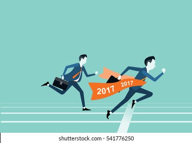 competitivo em negócios.e vencedor de negócios concept.vetor flat