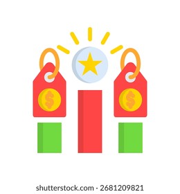 Preiskonkurrenzsymbol flache Vektorgrafik
