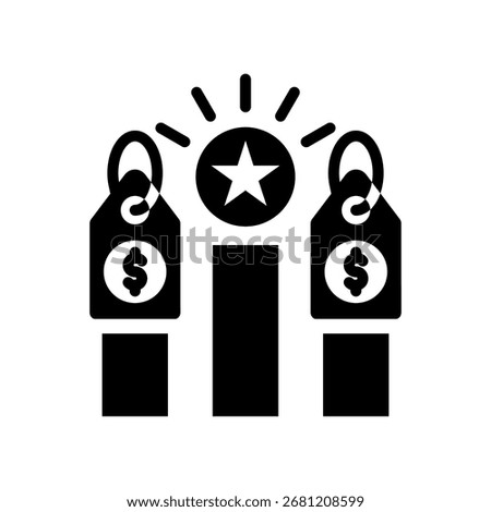 Competitive Price Icon Glyph Vector Illustration