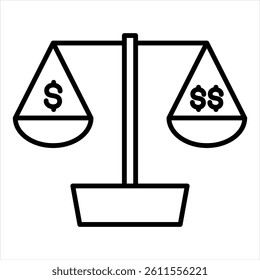 Competitive Price Line Icon Vector Illustration