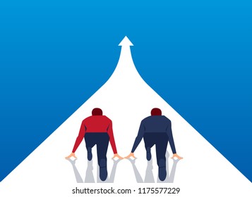 Competitive racing businessman