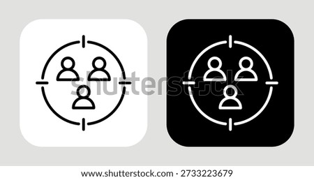 Competitive Scope Icon In Black and White Line Style