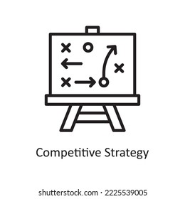 Competitive Strategy  Vector Outline Icon Design illustration. Business and Finance Symbol on White background EPS 10 File