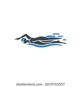 Competitive Swimming Sport Icon Isolated On White Background
