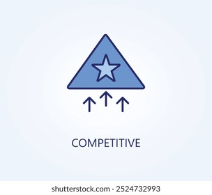 Ilustración competitiva del Vector, del icono o del símbolo de la muestra del logotipo