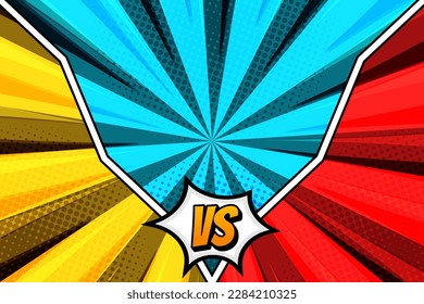 Competitive versus background with comic style concept, vector illustration