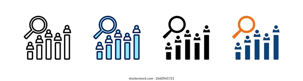 Konkurrenzanalyse All In One Icon Multi Styles Vektorsatz