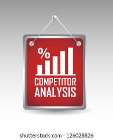 competitor analysis announcement over gray background. vector