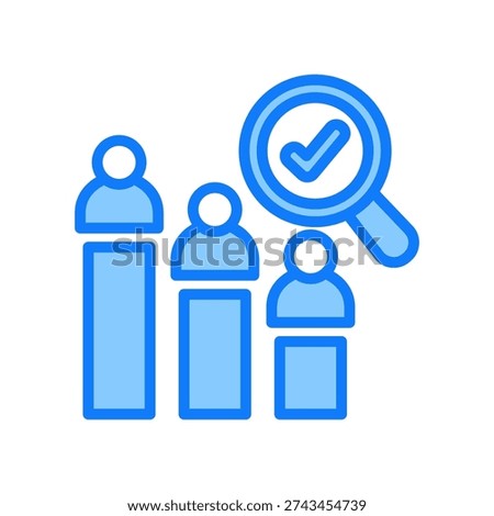 Competitor Analysis Icon Blue Vector Illustration