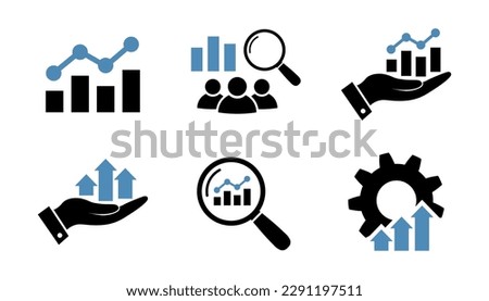 Competitor analysis icon in flat. Strategy search sign in black. Business analysis symbol. Marketing research sign on white. Analysis of a growing chart icon. Vector illustration for web site design.