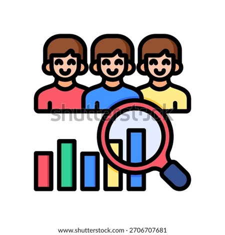 Competitor Analysis Icon Lineal Color Vector Illustration