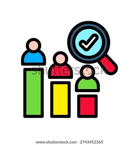 Competitor Analysis Icon Lineal Color Vector Illustration