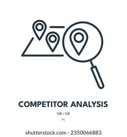 Competitor Analysis Icon. Market Research, Comparison, Strategy. Editable Stroke. Simple Vector Icon