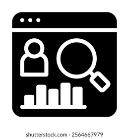 Competitor analysis icon solid style transparent