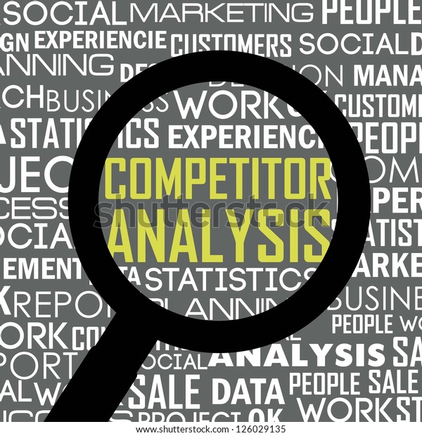 Competitor Analysis Illustration Words Vector Background Stock Vector ...