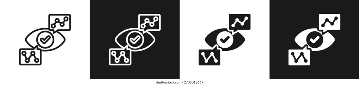 Competitor Analysis Line N Glyph Icon In White And Black Background