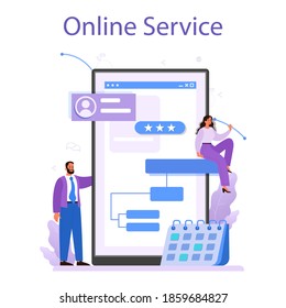 Online-Service oder Plattform für die Analyse von Wettbewerbern. Marktforschung und Entwicklung von Unternehmensstrategien. Einzelne Vektorgrafik