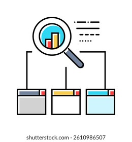 competitor analysis seo color icon vector. competitor analysis seo sign. isolated symbol illustration