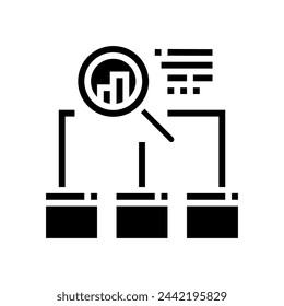 análisis del competidor seo glifo icono vector. análisis del competidor seo signo. símbolo aislado ilustración