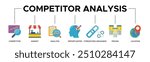 Competitor analysis web icon vector illustration concept with icon of competitor, market, analysis, opportunities, strength weakness, pricing, location