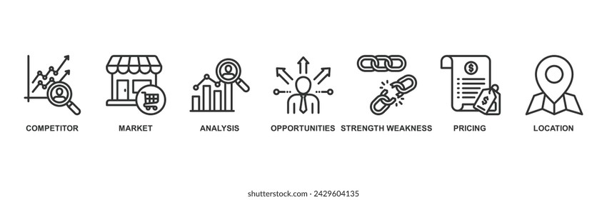 Competitor analysis web icon vector illustration concept with icon