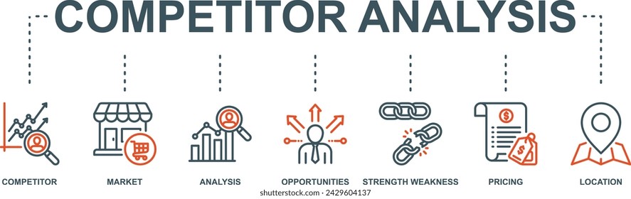 Competitor analysis web icon vector illustration concept with icon