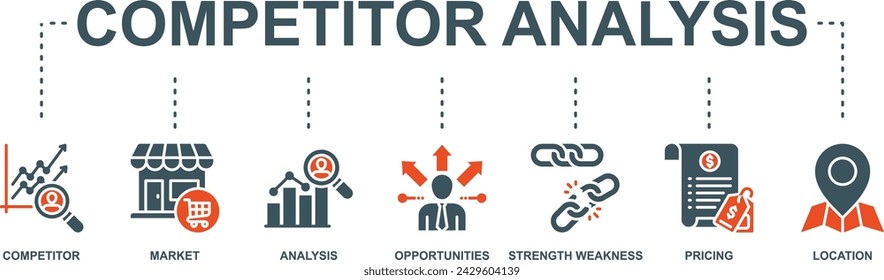 Competitor analysis web icon vector illustration concept with icon