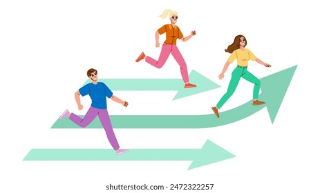 competitor competitive advantage  vector.  leadership win, line work, trophy winner competitor competitive advantage character. people flat cartoon illustration