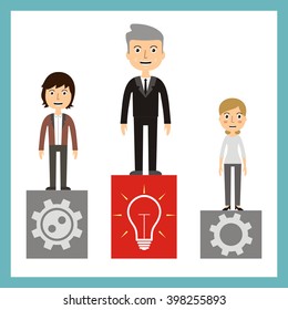 competitor concept - leader stands on the podium