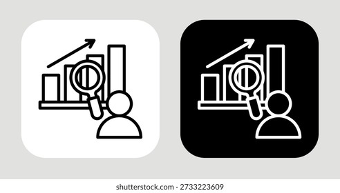 Competitor Depth Icon In Black and White Line Style