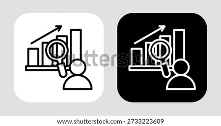 Competitor Depth Icon In Black and White Line Style