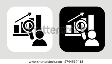 Competitor Depth Icon In Black and White Glyph Style