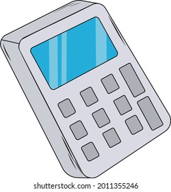 competitor gray with blue screen and black outline on transparent background