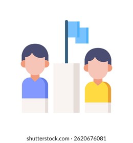 Competitor Icon Flat Vector Illustration