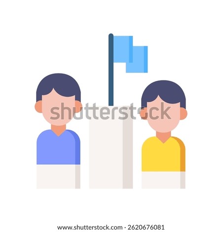 Competitor Icon Flat Vector Illustration