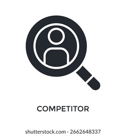 Competitor Icon Glyph Style. Vector Illustration For Graphic Design