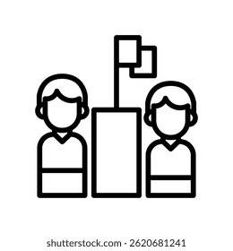 Competitor Icon Line Vector Illustration