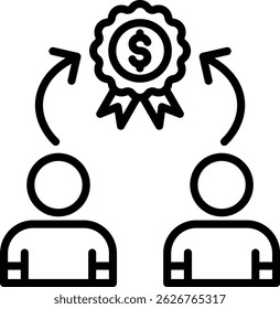 Ilustración vectorial de línea de ícono de competidor
