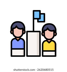Icono de competidor Ilustración vectorial de color lineal