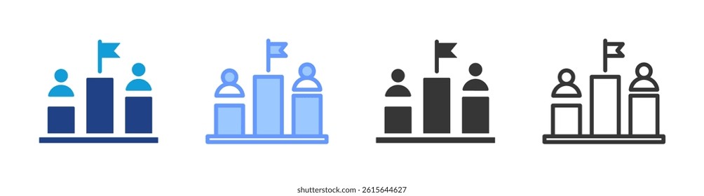 Competitor icon set multiple style collection