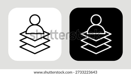 Competitor Layers Icon In Black and White Line Style