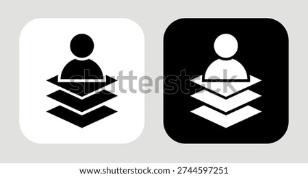 Competitor Layers Icon In Black and White Glyph Style