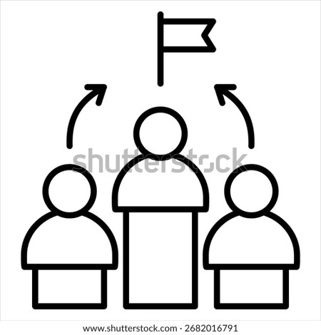 Competitor Outline Icon Illustration Vector