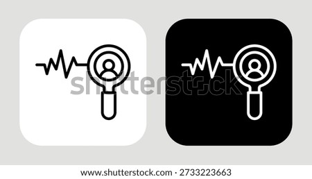 Competitor Pulse Icon In Black and White Line Style